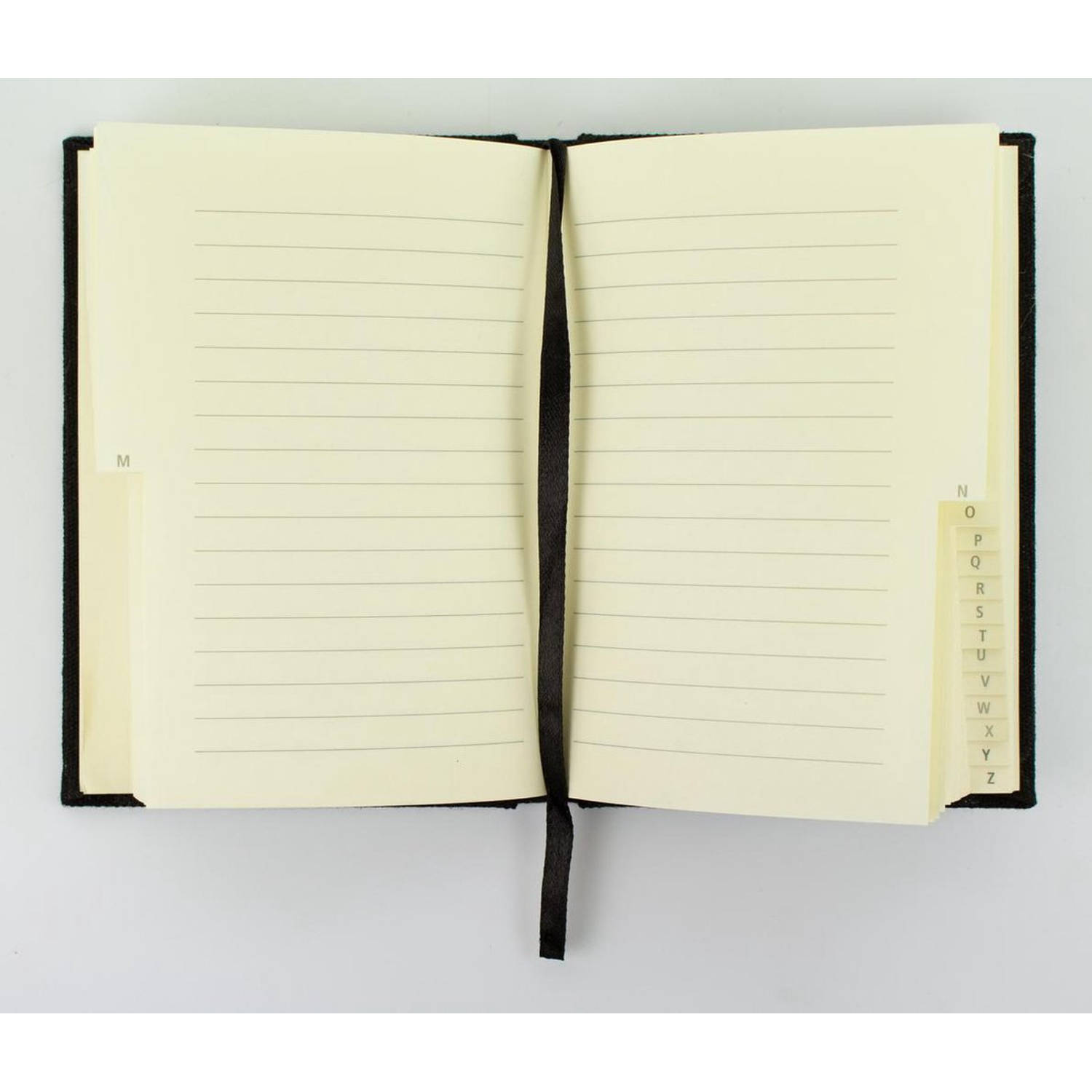 klem Spelling roman Alfabetboek Kangaro A6 A-Z linnen hard cover zwart, 208 pagina's, leeslint,  elastiek | Blokker