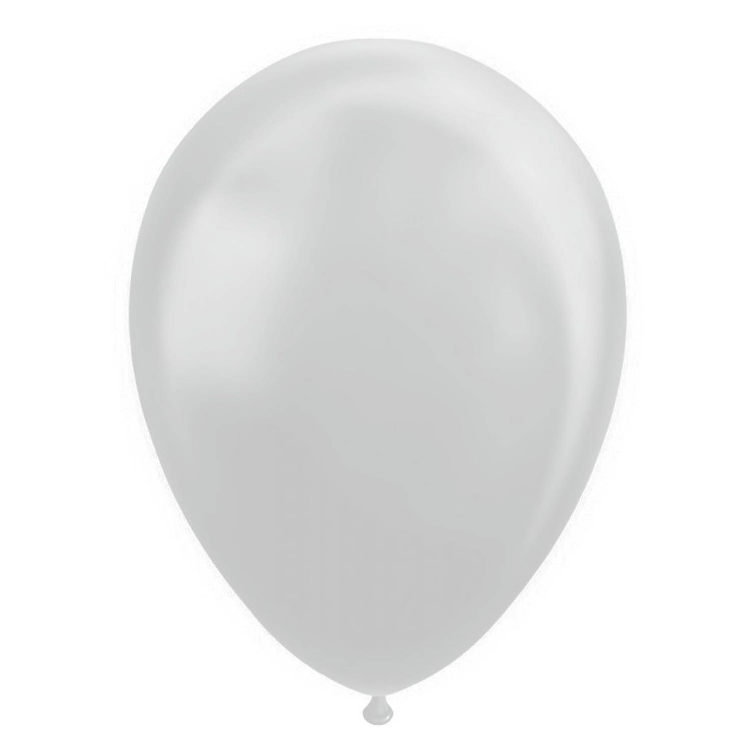 Wefiesta ballonnen 30 cm latex zilver 10 stuks