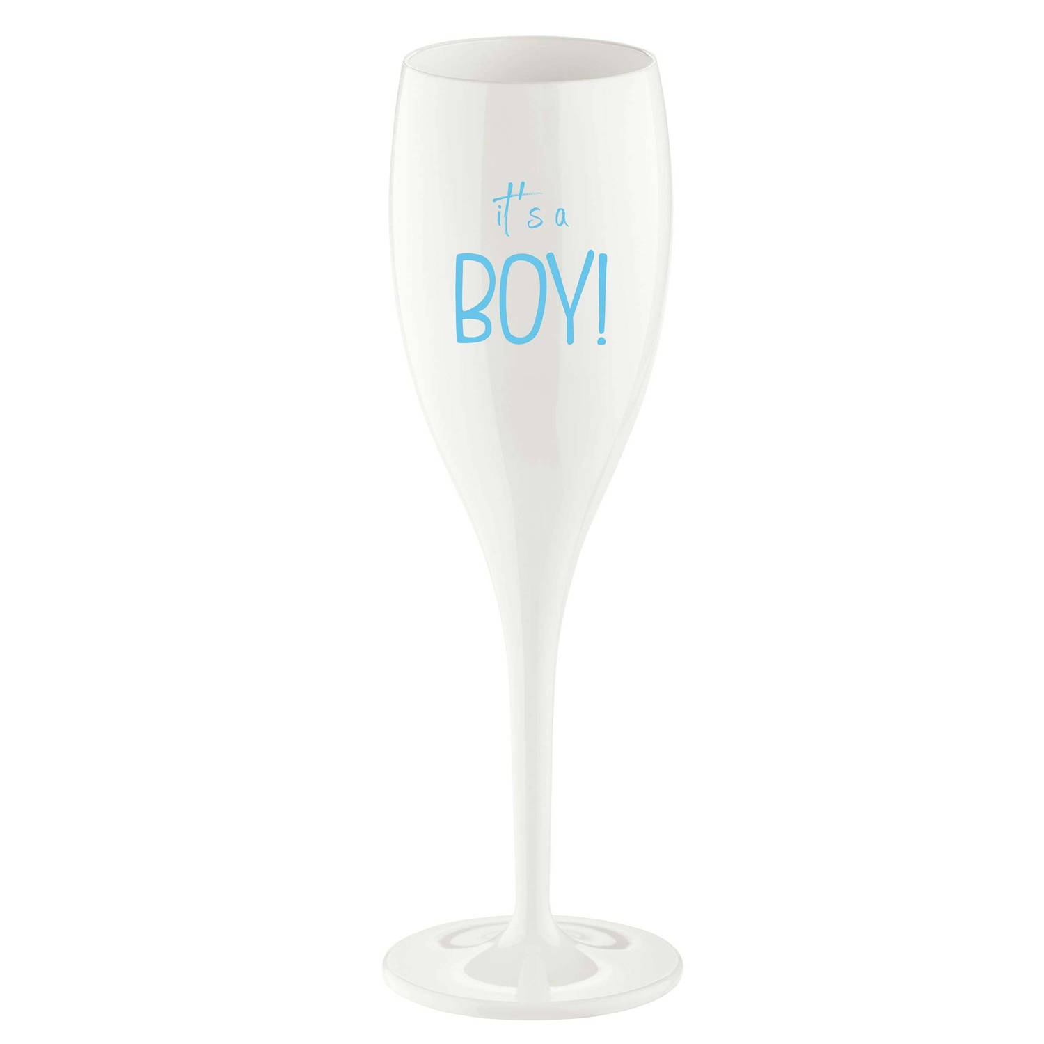Koziol - Superglas Cheers No. 1 Champagneglas It's a Boy - Kunststof - Wit