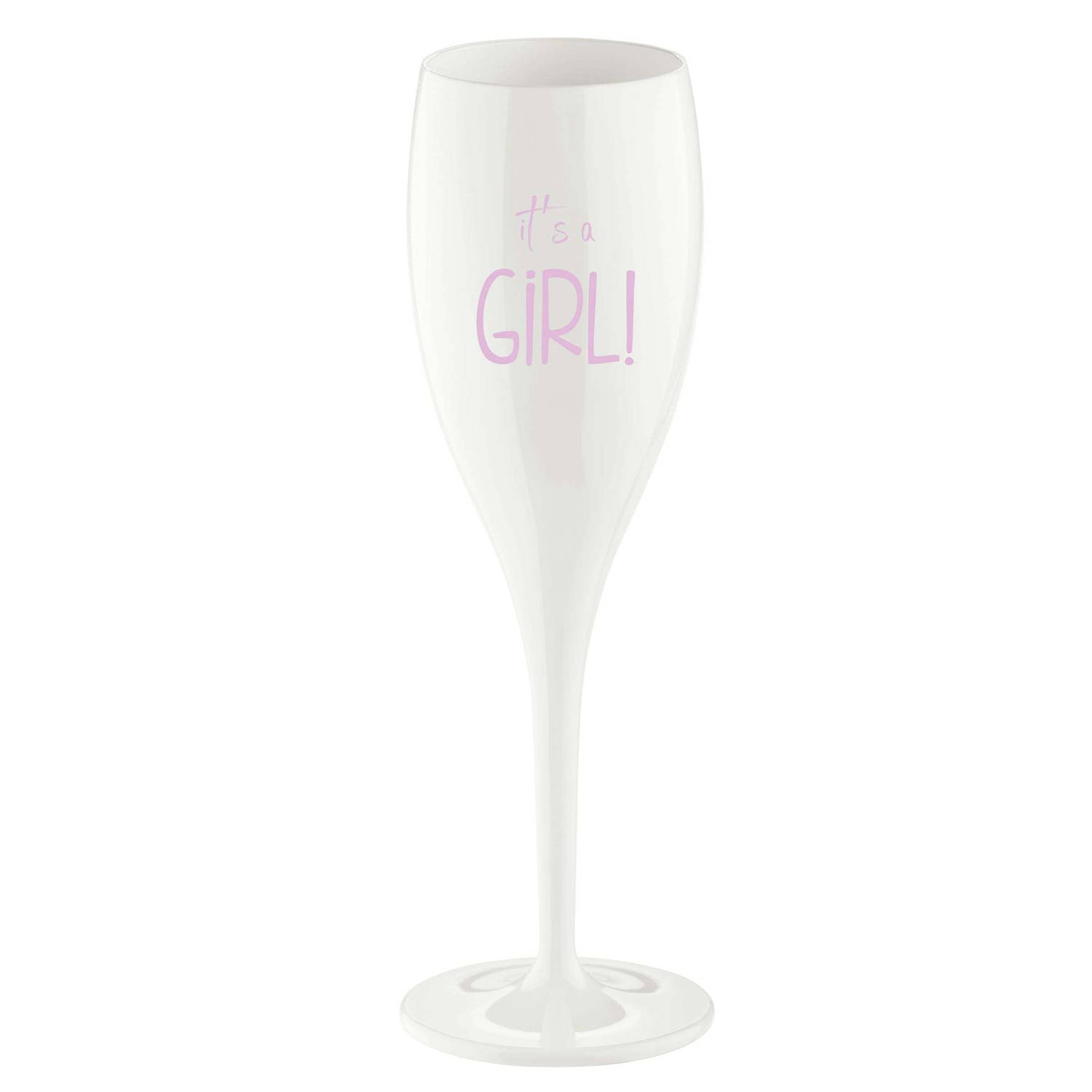 Koziol - Superglas Cheers No. 1 Champagneglas It's a Girl - Kunststof - Wit