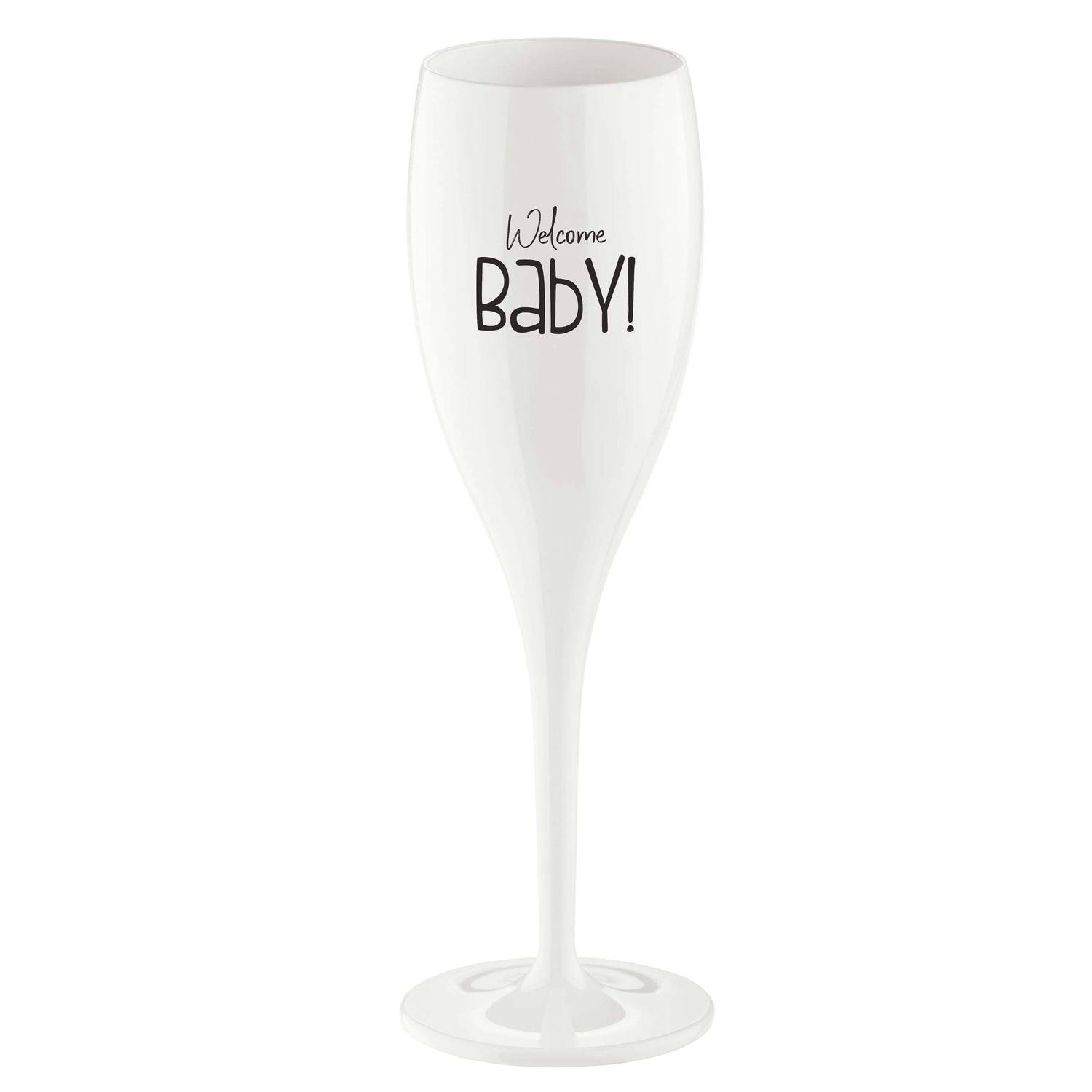 Koziol - Superglas Cheers No. 1 Champagneglas Welcome Baby - Kunststof - Wit