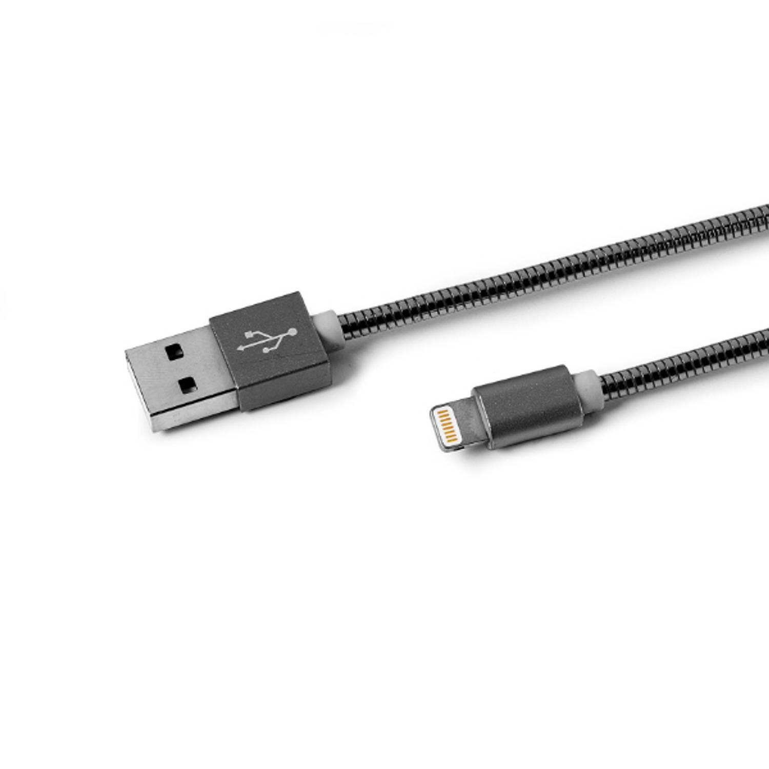 Celly USBLIGHTSNAKEDS USB-A Lightning Metallic mobiele telefoonkabel