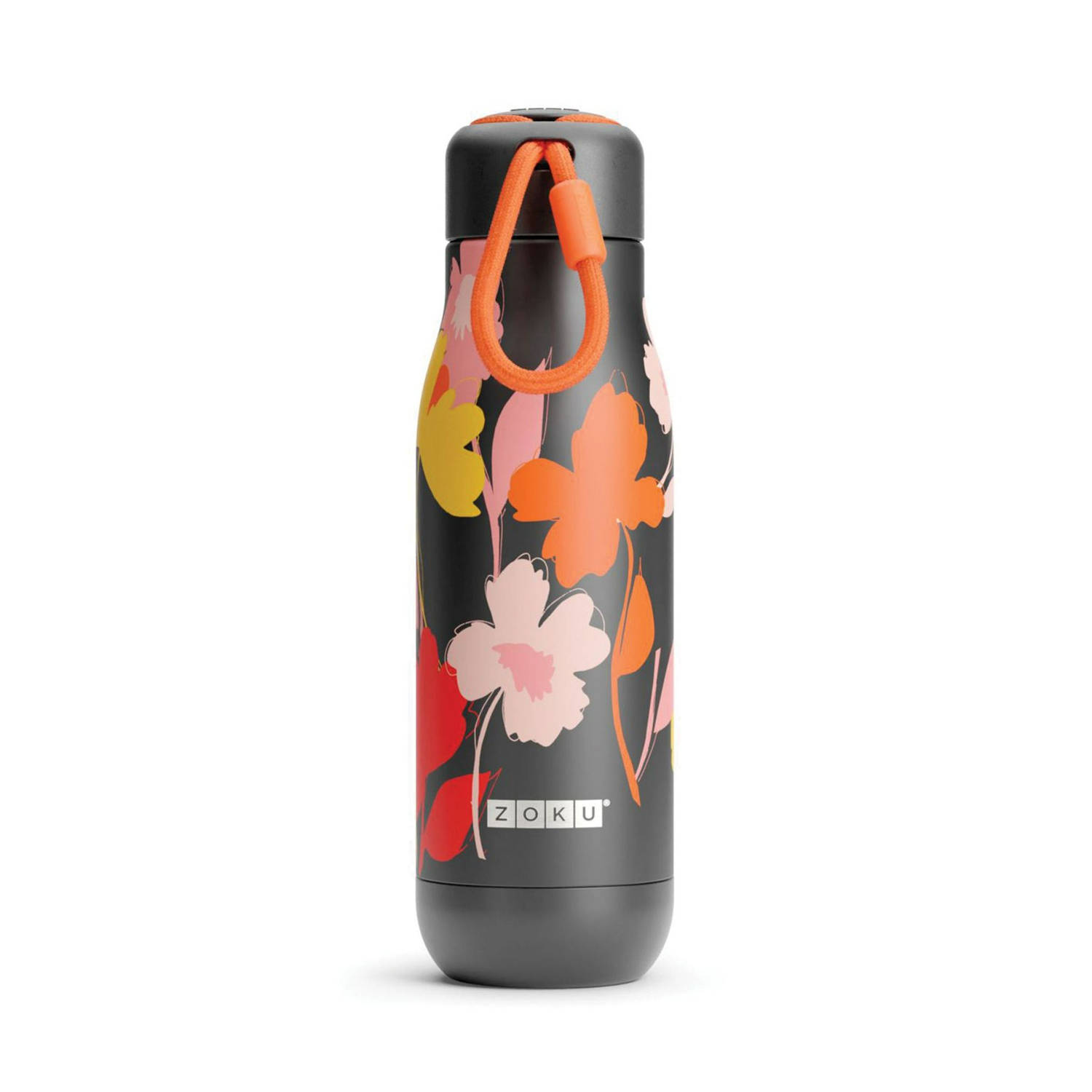 Thermosfles RVS, 500 ml, Zwart Bloem Design- Zoku | Hydration