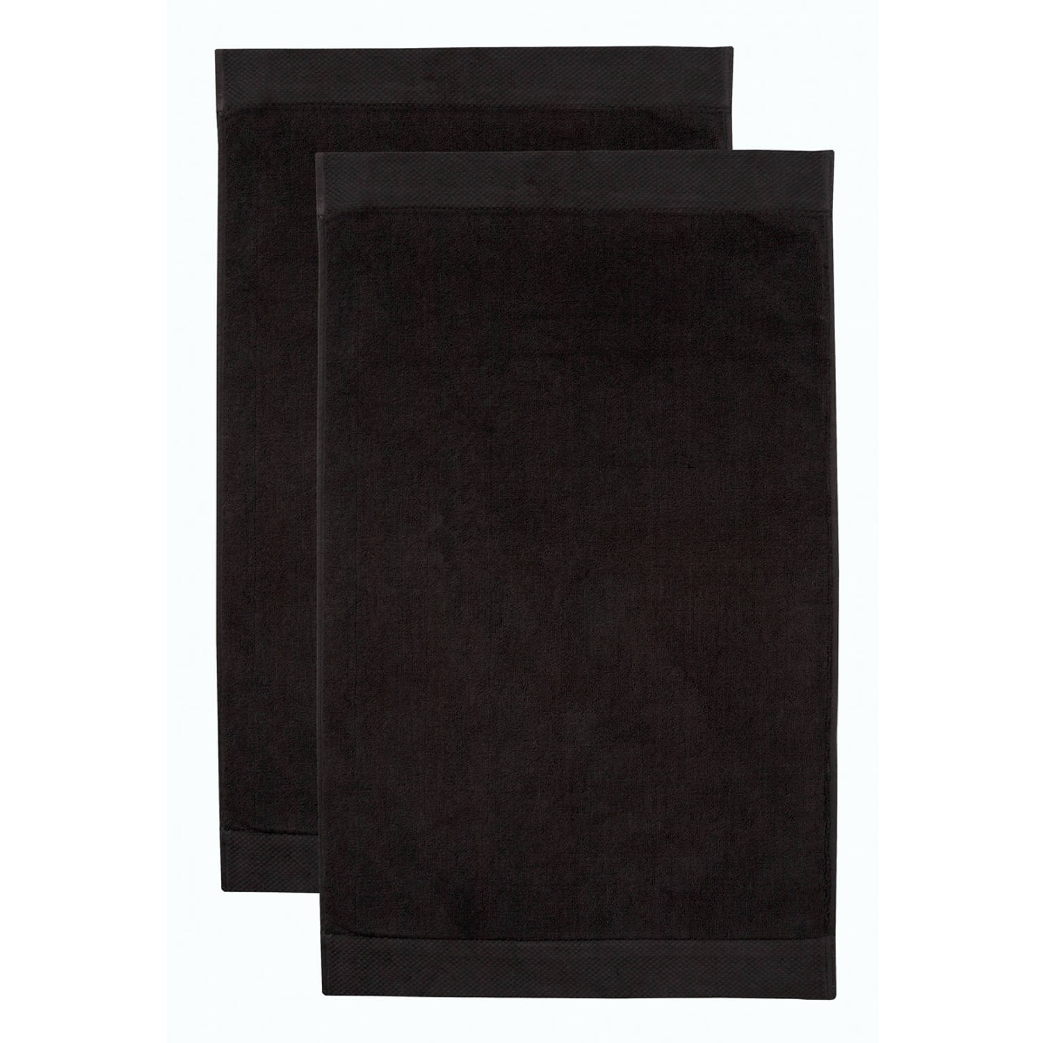 Seahorse Combiset Pure badmat 50 x 90 black (2 stuks)