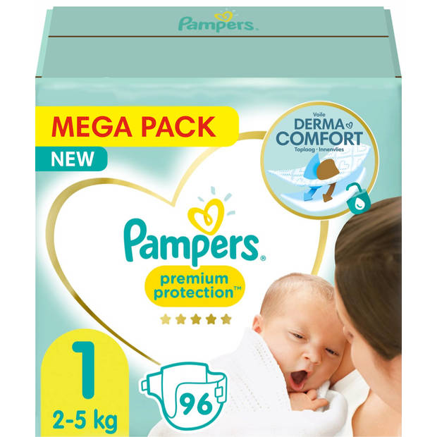 Pampers - Premium Protection - Maat 1 - Mega Pack - 96 luiers