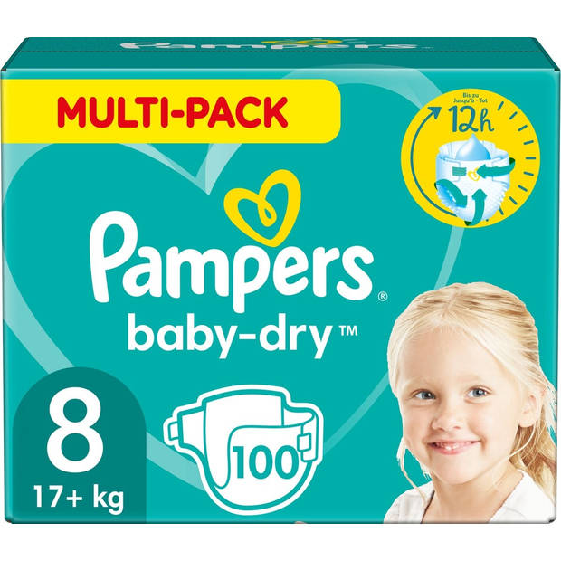 Pampers - Baby Dry - Maat 8 - Maandbox - 100 luiers - 17+ KG