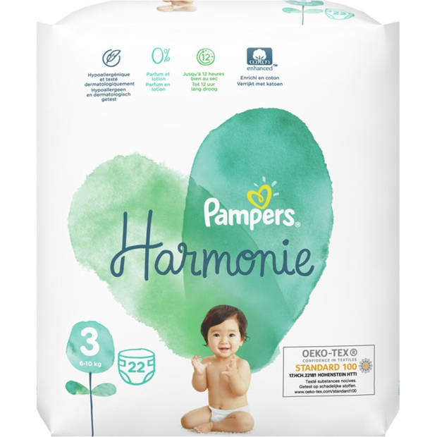 Pampers Harmonie Maat 3 (6 tot 10 kg) - Pak met 22 pampers