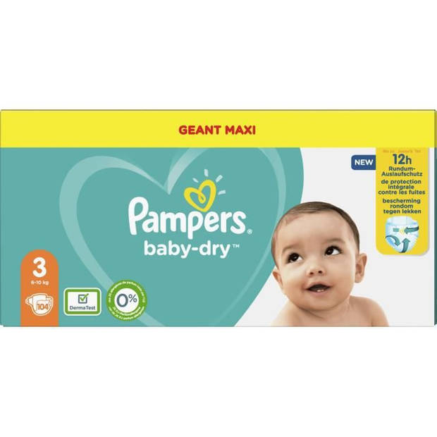 Pampers - Baby Dry - Maat 3 - Mega Pack - 104 luiers