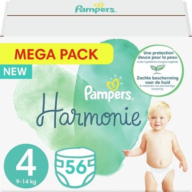 Pampers - Harmonie - Maat 4 - Mega Pack - 56 stuks - 9/14 KG