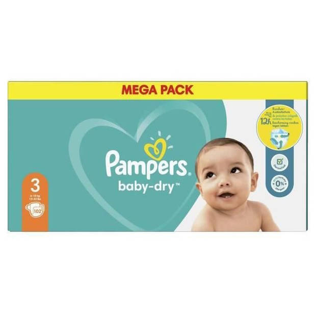 Pampers - Baby Dry - Maat 3 - Megapack - 102 stuks - 6/10KG