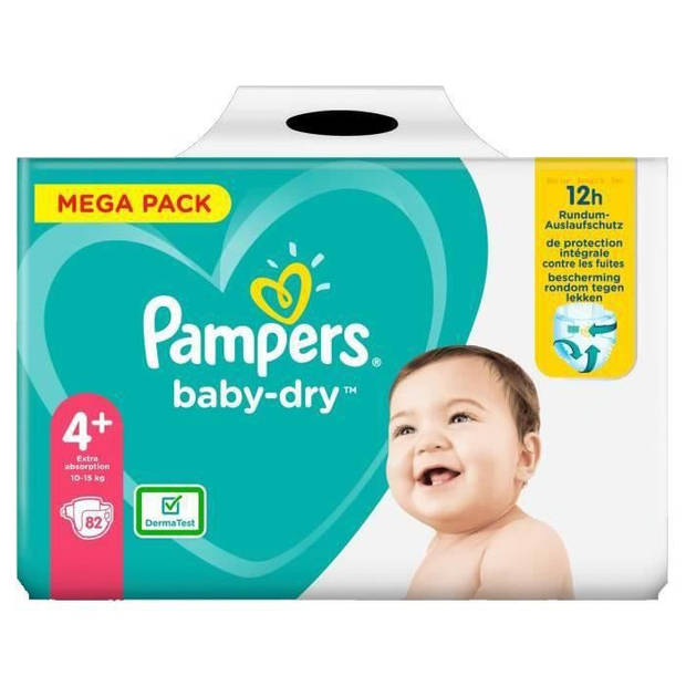 Pampers Baby-Dry Maat 4+, 82 Luiers