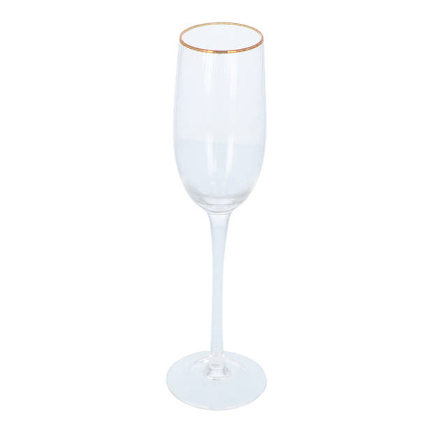 4goodz Petit Salon Champagne Flutes 6 stuks inh. 21 cl met Gouden rand