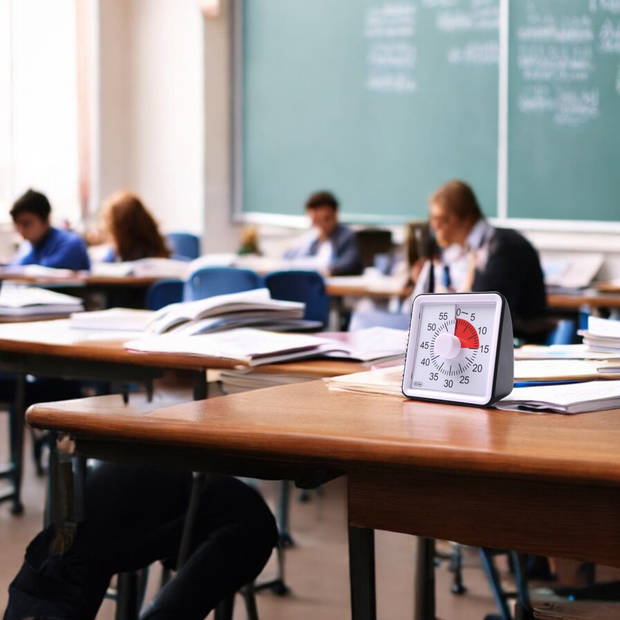 Leerklok voor Kinderen - Timer Kind - Vergaderklok - Aftelklok - Zwart