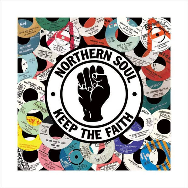 Kunstdruk Northern Soul Labels 40x40cm