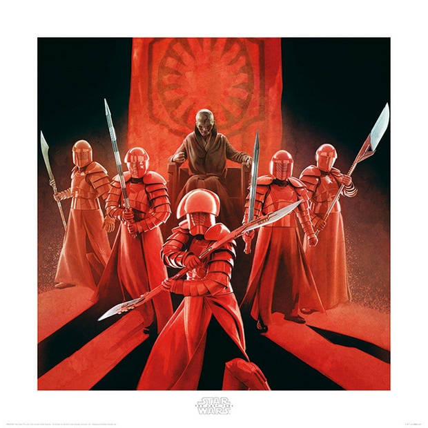 Kunstdruk Star Wars The Last Jedi Snoke and Elite Guards 40x40cm