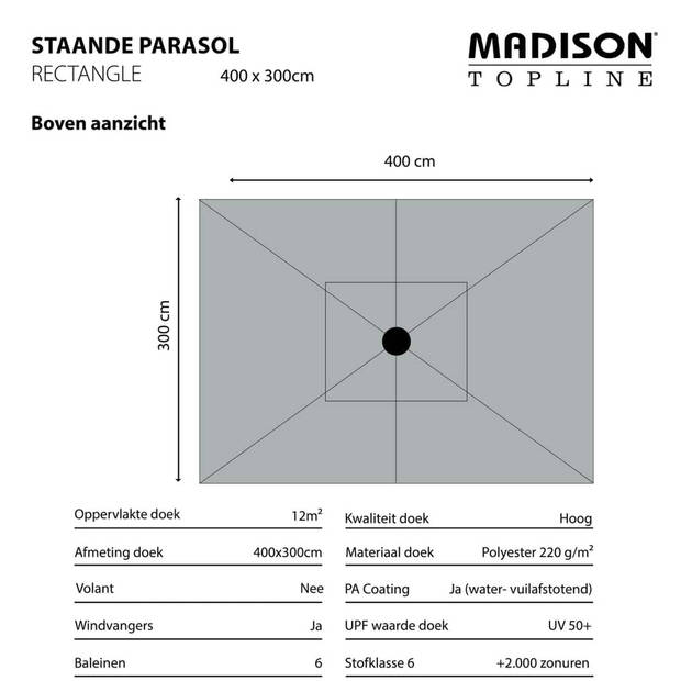 Madison - Parasol Rectangle Safier Blue - 400x300 - Blauw