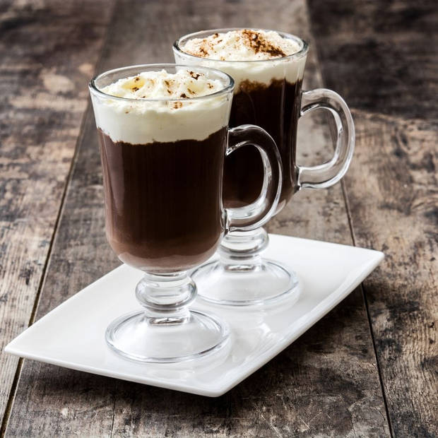 OTIX Irish Coffee glazen Latte macchiato Koffietassen 4 stuks 240ml Koffiekopjes Met oor