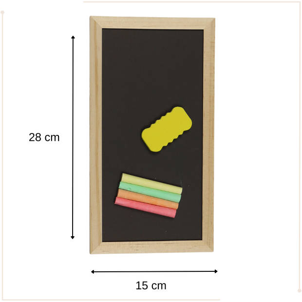 MISOU Krijtbord - Klein - met Wisser en Krijtjes - Schoolbord - Groen - 28x15 - Kinderspeelgoed