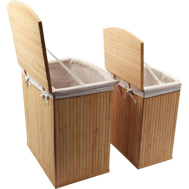 2-Piece Laundry Baskets with lid Laundry Basket Sustainable laundry bag cotton Bamboo laundry basket 64L / 33L