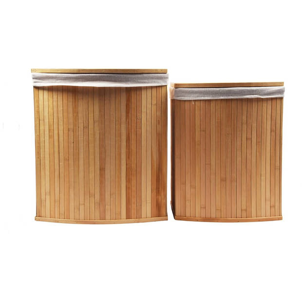 2-Piece Laundry Baskets with lid Laundry Basket Sustainable laundry bag cotton Bamboo laundry basket 64L / 33L