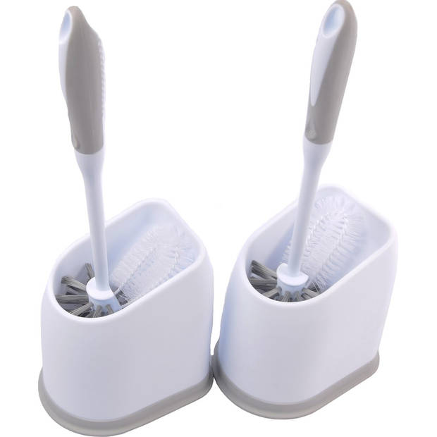 2x Toilet brush - Toilet brush plastic -Toilet brush in holder - Toilet brush holder - Toilet brush - brush - Stainless