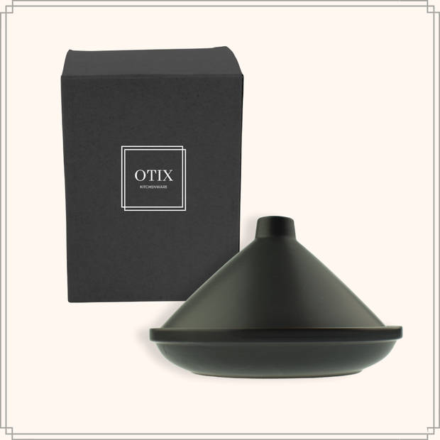 OTIX Tajine Pan - Voor Stoofgerechten - Inductie - Mat Zwart - 24 cm - Keramiek