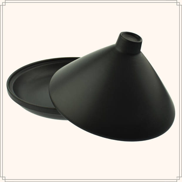 OTIX Tajine Pan - Voor Stoofgerechten - Inductie - Mat Zwart - 24 cm - Keramiek