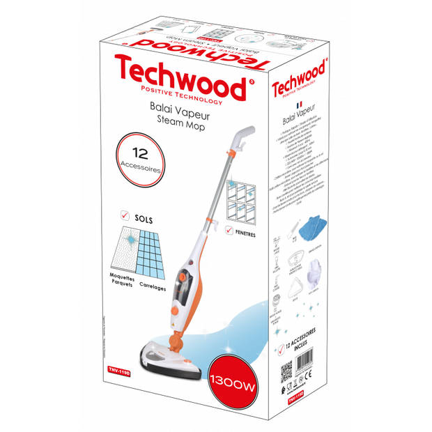 Techwood stoomreiniger tnv-119d - handstoomreiniger - multifunctioneel inzetbaar