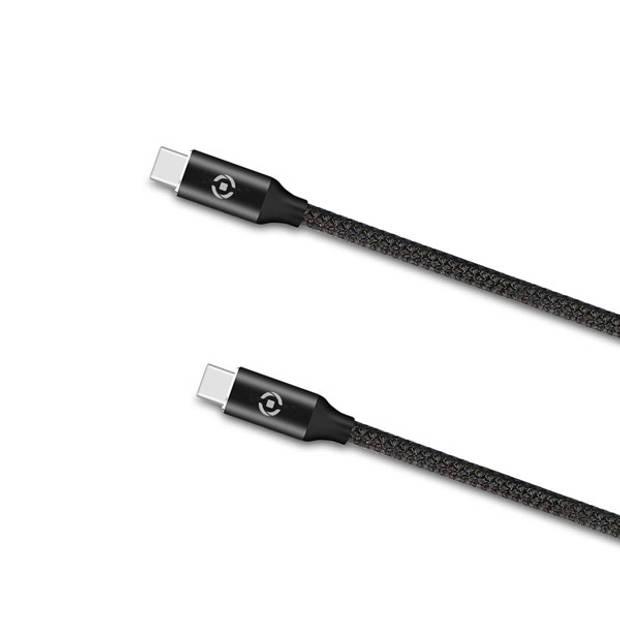 Celly - Power Delivery USB-kabel Type-C, 1 meter, Zwart - PVC - Celly