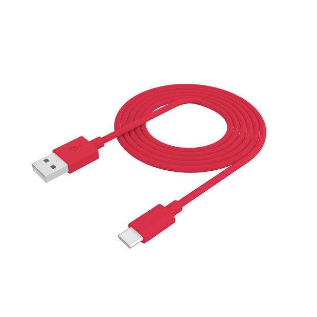 Celly - USB-Kabel Type C, 1 meter, Rood - PVC - Celly Procompact