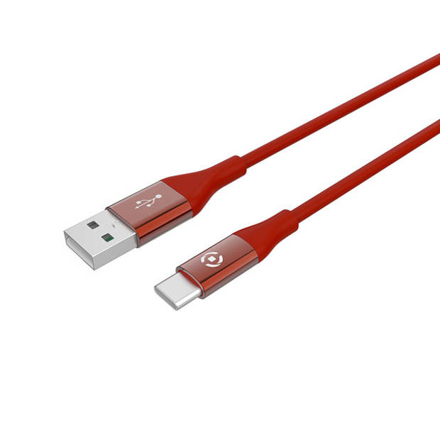Celly - USB-Kabel Type-C, 1 meter, Rood - Siliconen - Celly Feeling