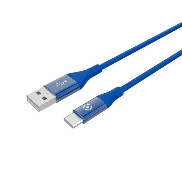 Celly - USB-Kabel Type-C, 1 meter, Blauw - Siliconen - Celly Feeling