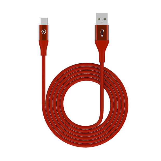 Celly - USB-Kabel Type-C, 3 meter, Rood - Siliconen - Celly Feeling