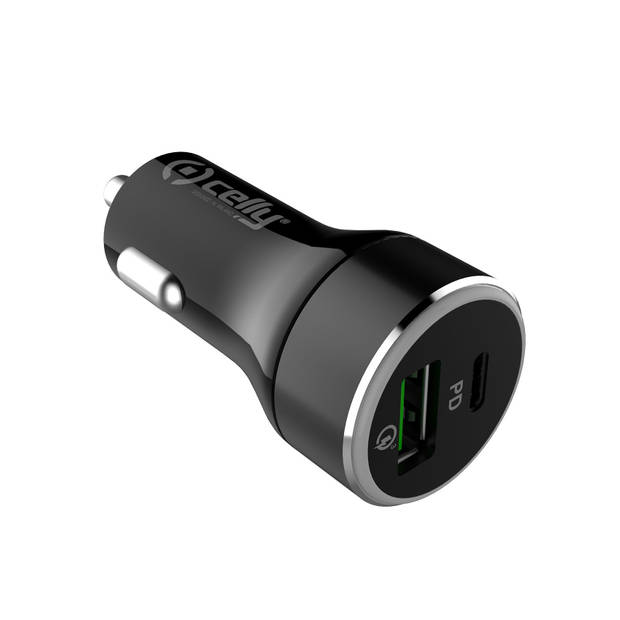 Autolader ProPower met USB en USB-C poort - Celly