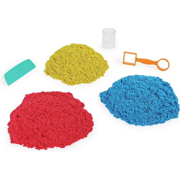 Kinetic Sand Emmer met 3 Kleuren Sand 2,7 kg en 3 Tools