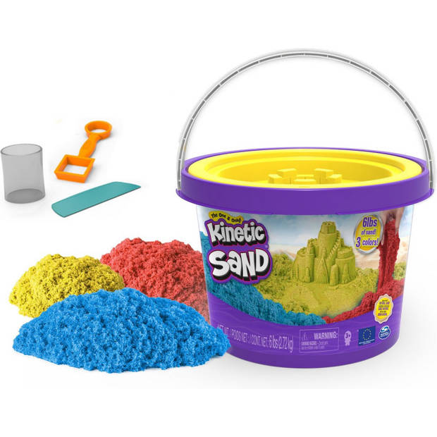 Kinetic Sand Emmer met 3 Kleuren Sand 2,7 kg en 3 Tools