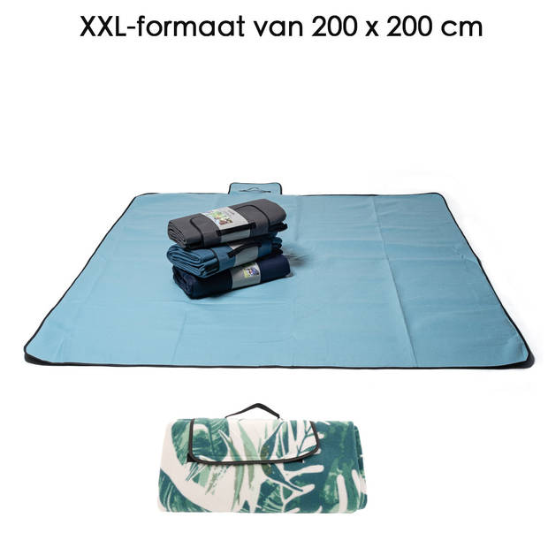 Picknickkleed XXL Plaid 200 x 200 cm Groen / Wit