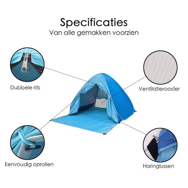 Pop-up Tent - Strandtent - Opvouwbaar - Blauw
