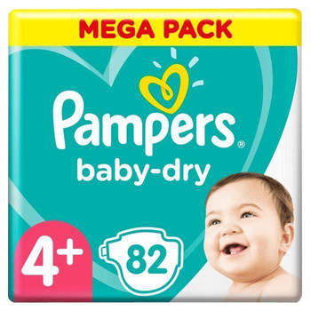Pampers Baby-Dry Maat 4+, 82 Luiers