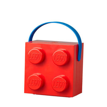 LEGO - Set van 2 - Lunchbox Brick 4 met handvat, Rood - LEGO