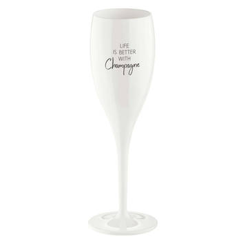 Koziol - Superglas Cheers No. 1 Champagneglas Life is Better with Champagne - Kunststof - Wit