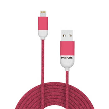 Celly - USB-Lightning Kabel, Rood - Rubber - Celly Pantone