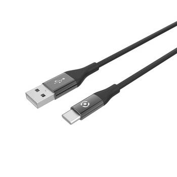 Celly - USB-Kabel Type-C, 1 meter, Zwart - Siliconen - Celly Feeling