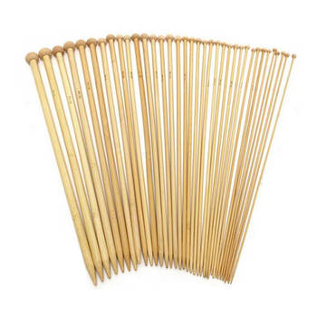 Breinaalden Set Bamboe 36 Stuks 18 Verschillende Maten