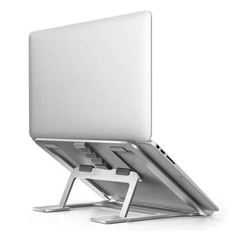Laptop Standaard Aluminium - Lichtgewicht - Tabletsteun - Zilver