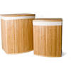 2-Piece Laundry Baskets with lid Laundry Basket Sustainable laundry bag cotton Bamboo laundry basket 64L / 33L