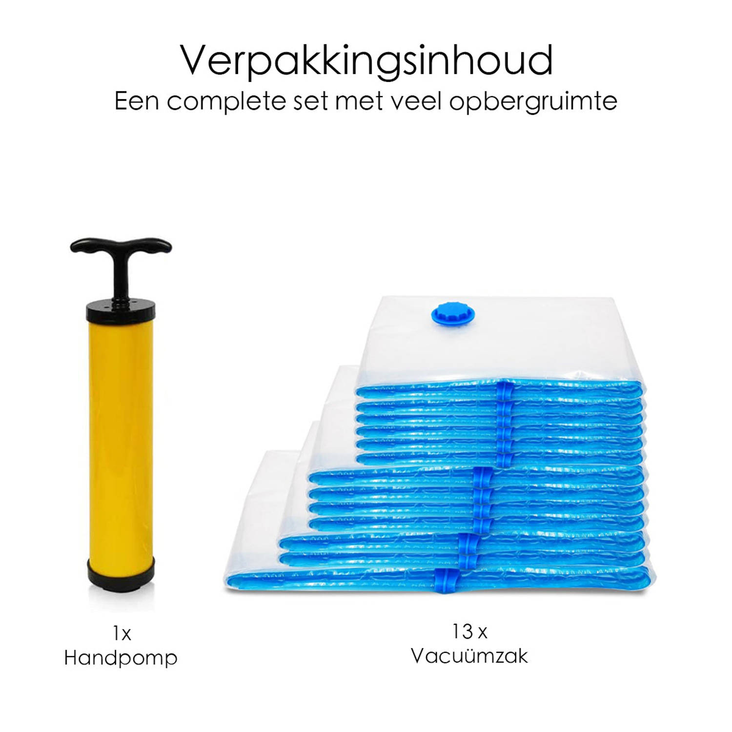 Vestiging Kust Advertentie Vacuüm opbergzakken - 13 stuks - XL Vacuümzakken - Inclusief Handpomp |  Blokker