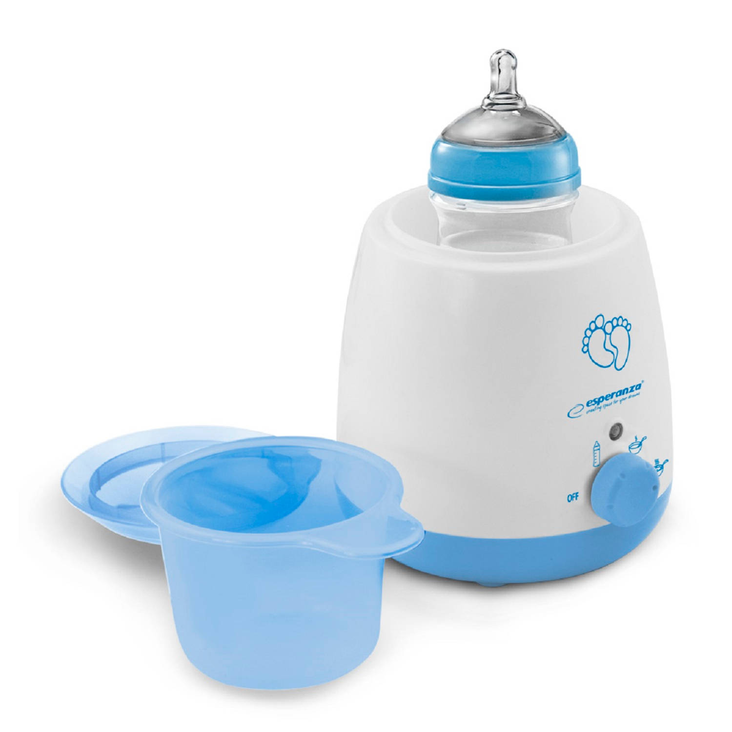 Esperanza Ekb002 Flessenwarmer Voor Iedere Babyfles Wit-blauw