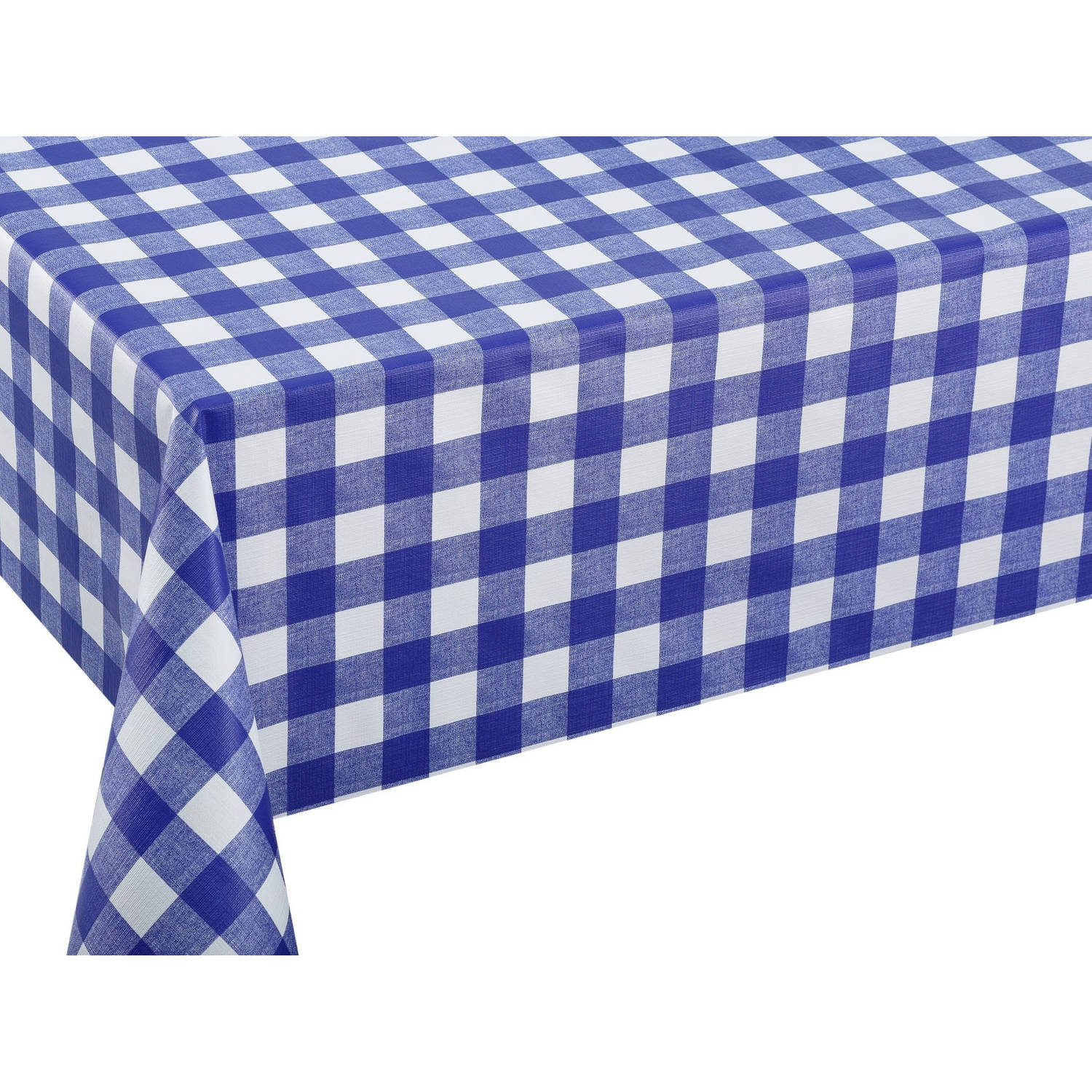 Tafelzeil/tafelkleed blauwe ruit/boerenruit 140 x 220 cm - Tafelzeilen