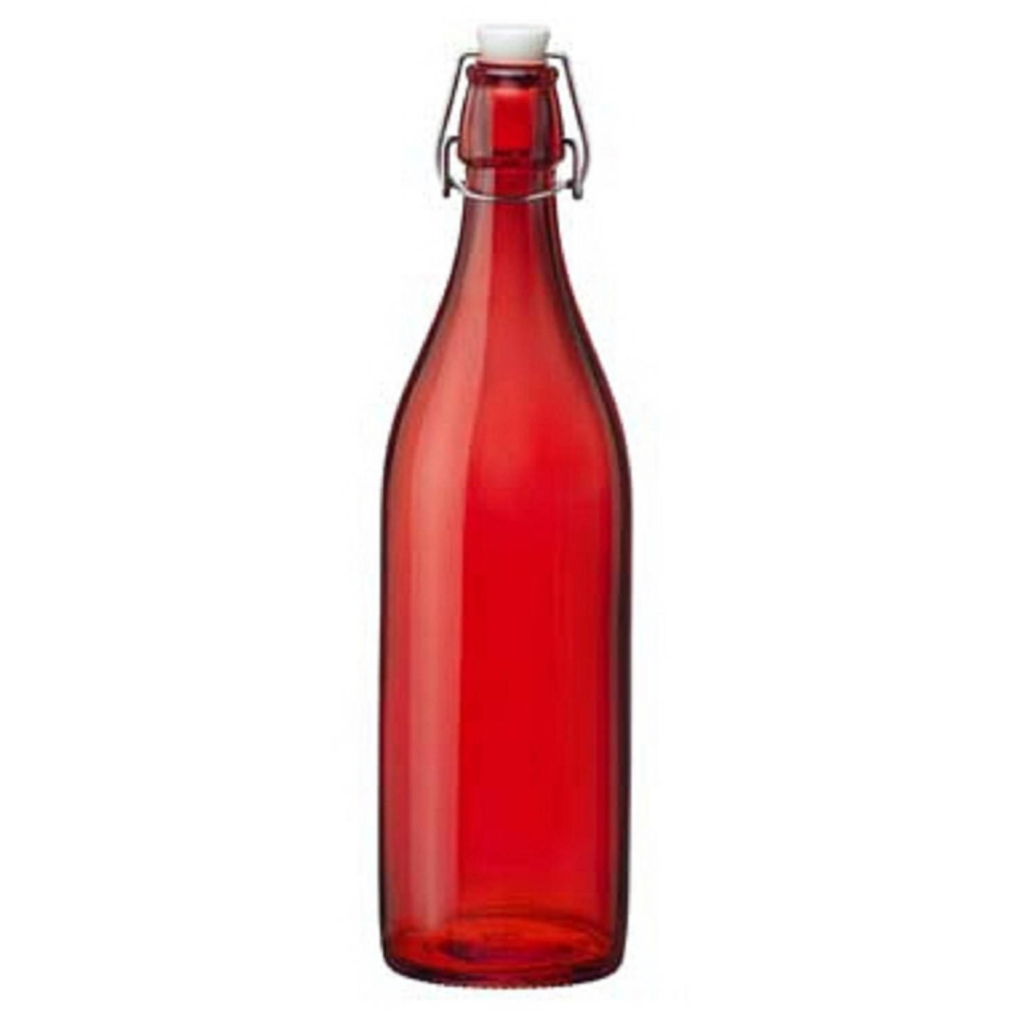 Rode Giara Flessen Met Beugeldop 30 Cm Van 1 Liter - Decoratieve Flessen